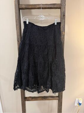 Rachelle Black Lace Midi Skirt